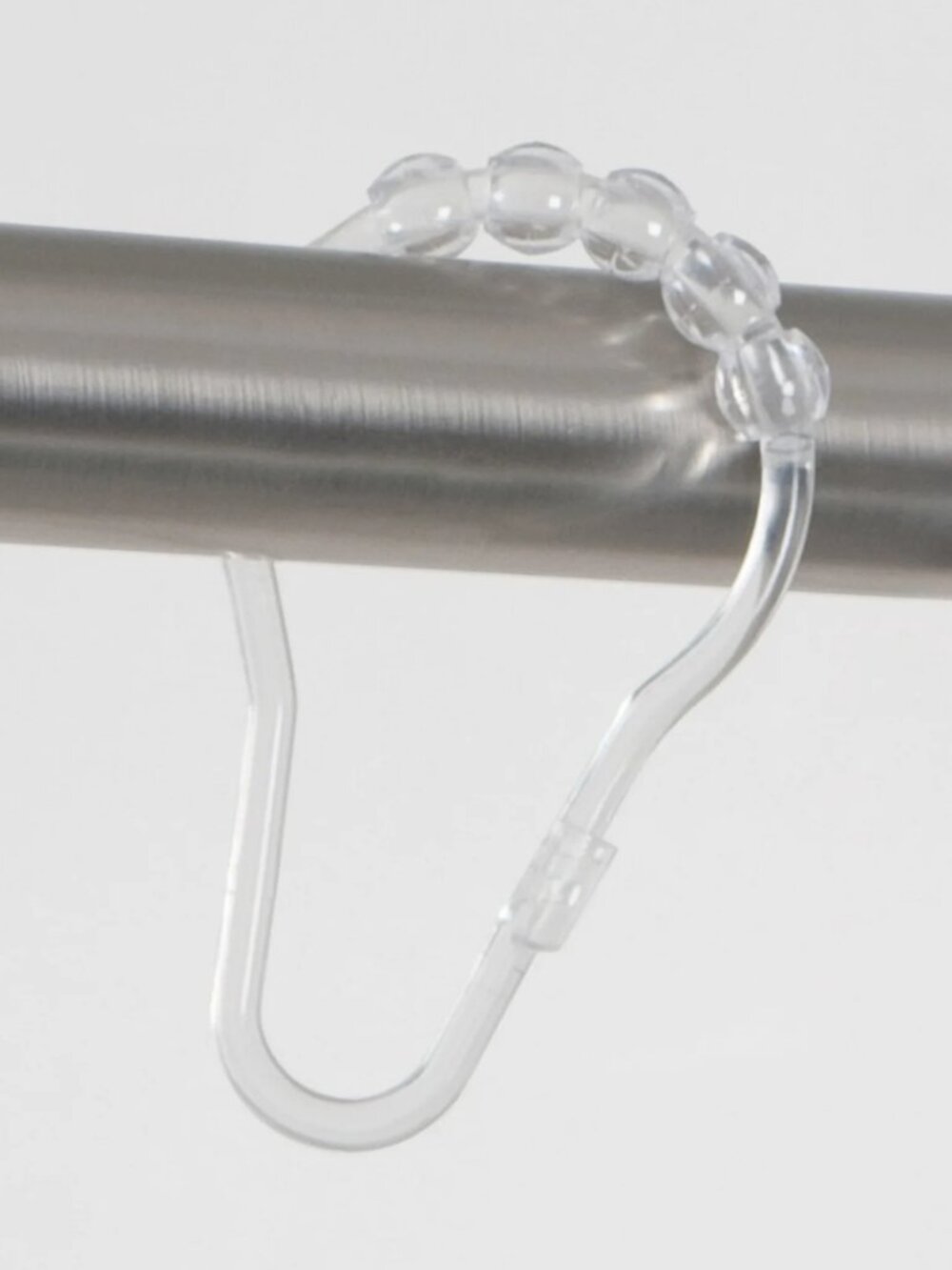 Mainstays Shower Curtain Rollerball Hooks, Easy Gliding, Clear, Set of 12